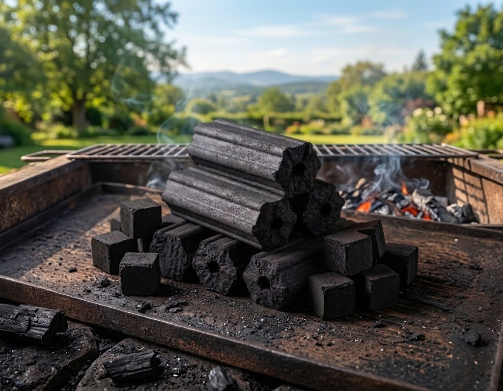 Charcoal presented on plate